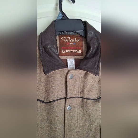 Walls ranch wear brown light wool jacket ranch rodeo large western barncore - Picture 3 of 16